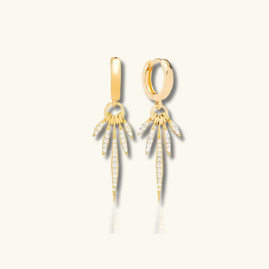 Boucles d'oreilles plumes avec zircons