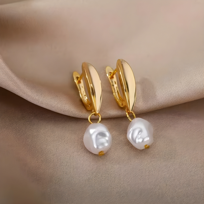 Boucles d'oreilles perles irrégulières plaquées or