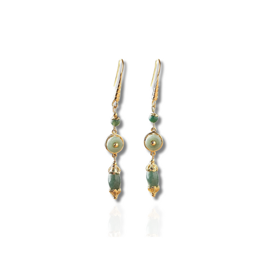 Boucles d'oreilles Vintage Goutte Verte