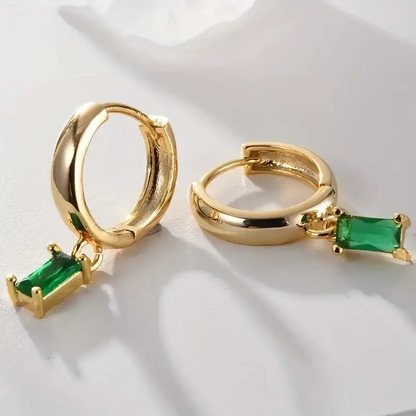 Boucles d'oreilles élégantes en zircone carrée
