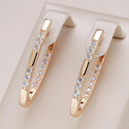Boucles d'oreilles Élégance Zirconia Or