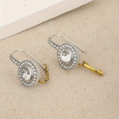 Boucles d'Oreilles Vintage en Argent avec Zirconia
