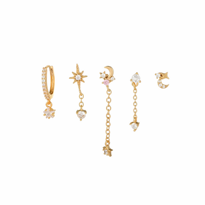 Boucles d'oreilles gouttes lune plaqué or