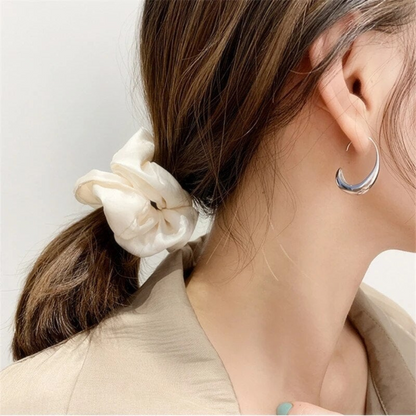 Boucles d'oreilles à crochets en or et argent