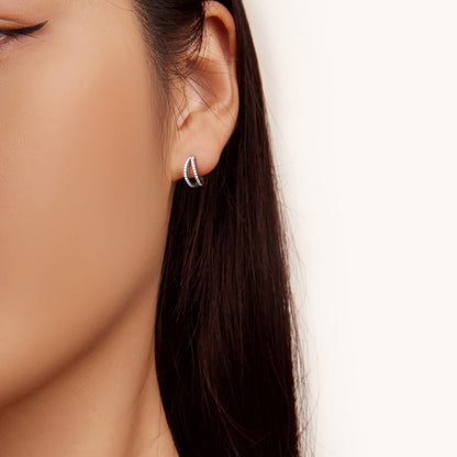 Boucles d'oreilles de luxe à double zircon