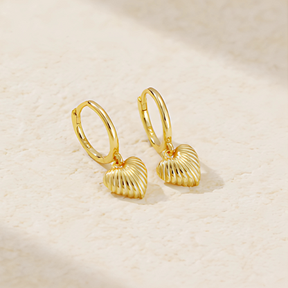 Boucles d'oreilles vintage en forme de cœur