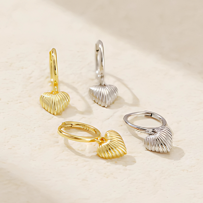 Boucles d'oreilles vintage en forme de cœur