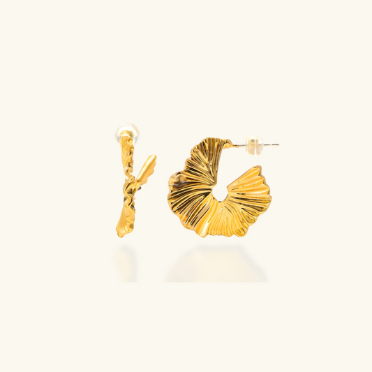 Boucles d'oreilles pétales géométriques plaquées or