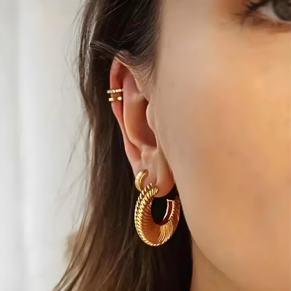 Boucles d'oreilles Créoles en plaqué or torsadé