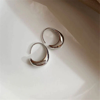 Boucles d'oreilles à crochets en or et argent