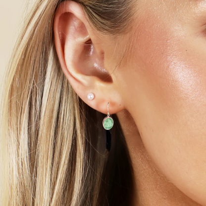 Boucles d'oreilles gouttes tourmaline verte plaqué or
