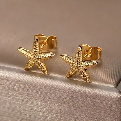 Boucles d'oreilles étoile de mer en plaqué or
