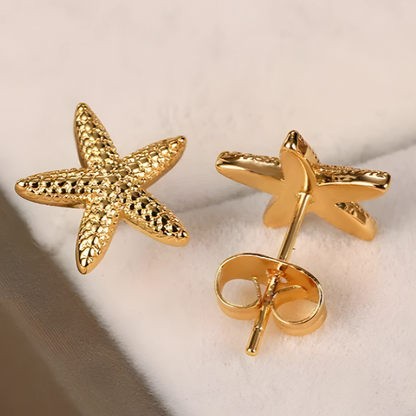 Boucles d'oreilles étoile de mer en plaqué or