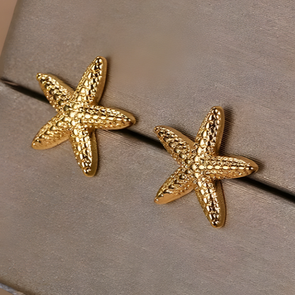 Boucles d'oreilles étoile de mer en plaqué or