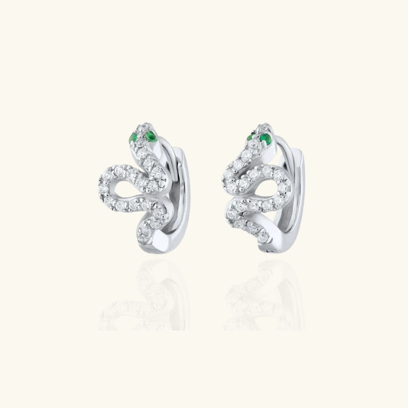 Mini-boucles d'oreilles serpent zircon