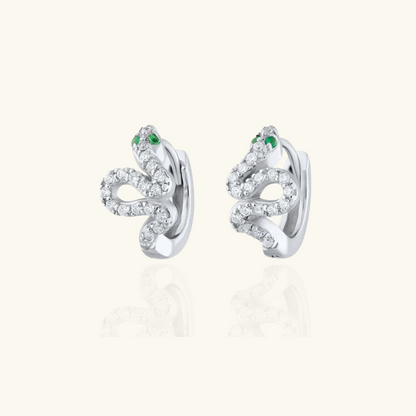Mini-boucles d'oreilles serpent zircon