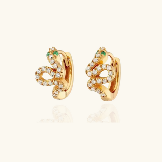 Mini-boucles d'oreilles serpent zircon
