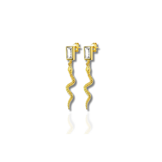 Boucles d'Oreilles Serpent Élégantes avec Zircon