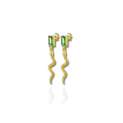 Boucles d'Oreilles Serpent Élégantes avec Zircon