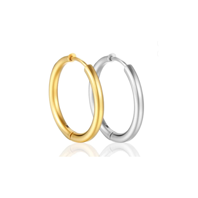 Mini Créoles Dorées Acier & Argent