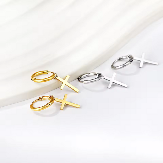 Boucles d'oreilles Tendance en Forme de Croix