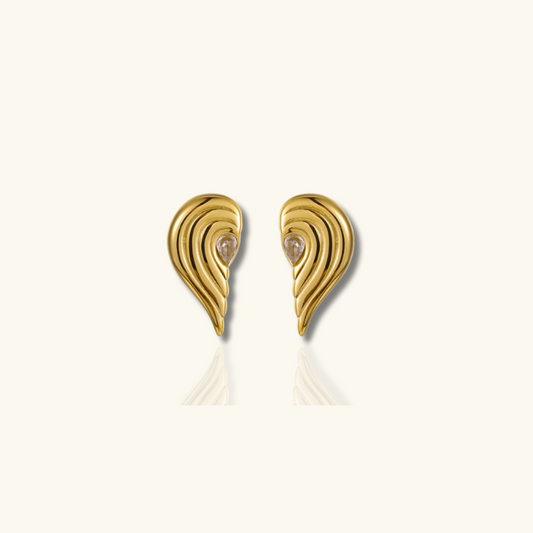 Boucles d'oreilles gouttes cœur brisé plaqué or