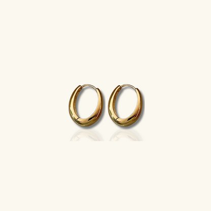 Boucles d'Oreilles en Forme de Goutte Dorées
