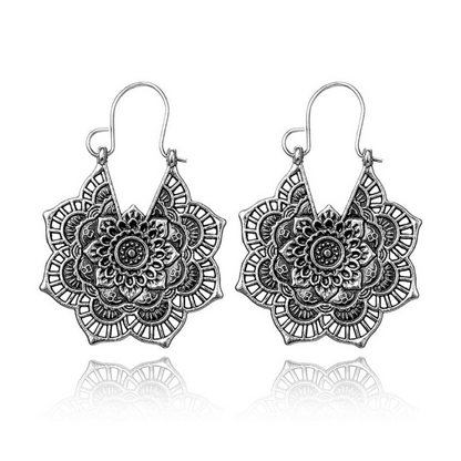 Boucles d'Oreilles Lotus Mandala Or