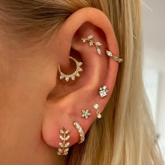 Boucles d'oreilles helix avec zircon scintillant