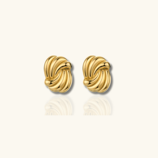 Boucles d'oreilles nœud torsadé plaqué or