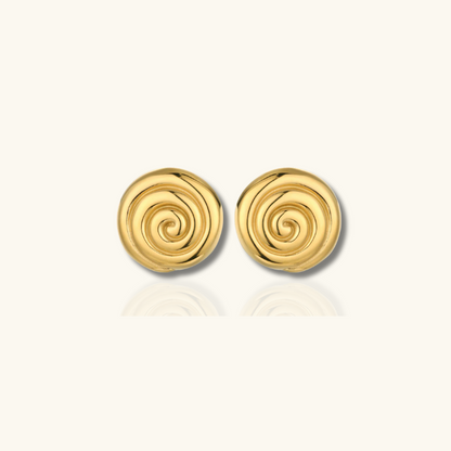 Boucles d'oreilles spirales plaqué or