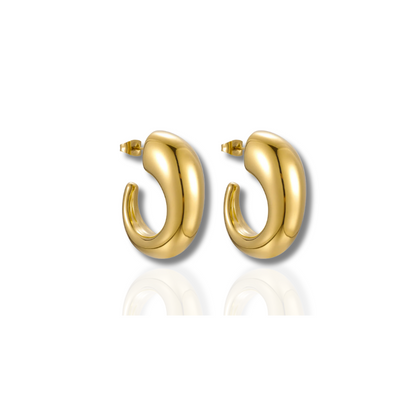 Boucles d'oreilles créoles sculptées avec plaqué or