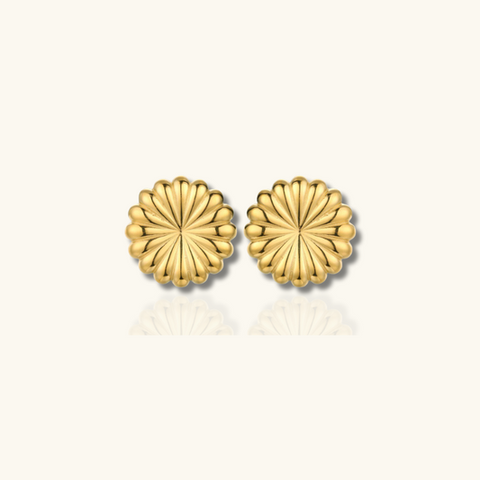 Boucles d'oreilles fleurs vintage plaqué or