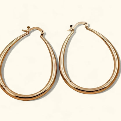Boucles d'Oreilles Créoles Dorées Vintage