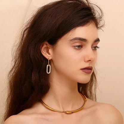 Boucles d'oreilles de luxe à double exquise en zircon