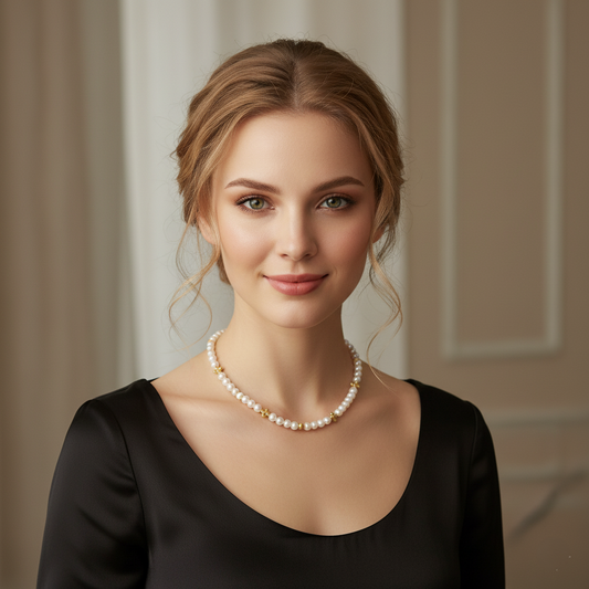 Collier de perles à trèfle à quatre feuilles