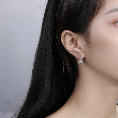 Boucles d'Oreilles Vintage en Argent avec Zirconia