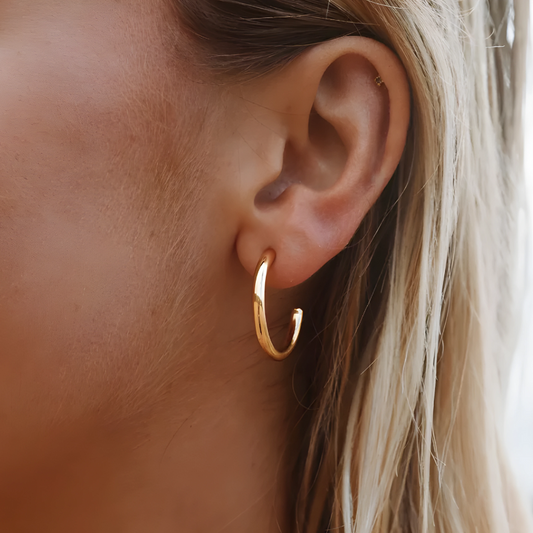 Boucles d'Oreilles Stud Grand C Plaquées Or