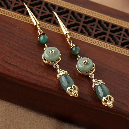 Boucles d'oreilles Vintage Goutte Verte