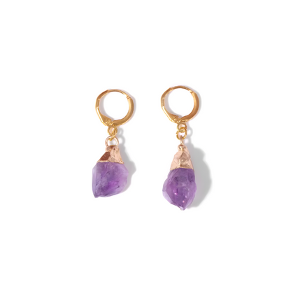 Boucles d'Oreilles Pendantes Améthyste
