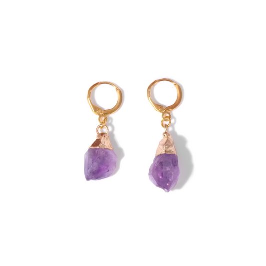 Boucles d'Oreilles Pendantes Améthyste