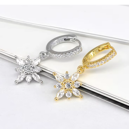 Boucles d'oreilles Fleurs en Cristal