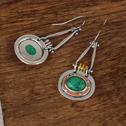 Boucles d'Oreilles Pendantes Boho avec Pendentif Turquoise