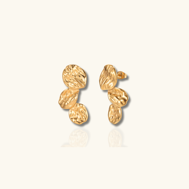 Boucles d'oreilles triple pétale plaquées or