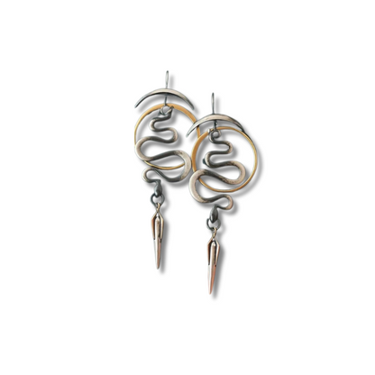 Boucles d'oreilles spirales Serpentine plaqué or