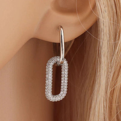 Boucles d'oreilles de luxe à double exquise en zircon