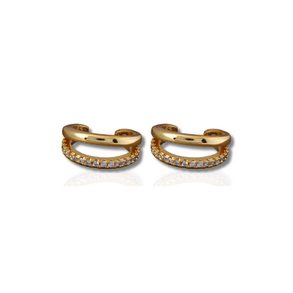 Clips d’Oreilles Dorés avec Zircone