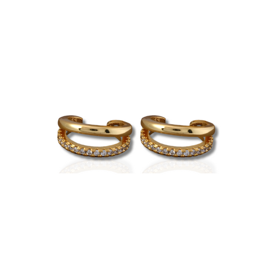 Clips d’Oreilles Dorés avec Zircone