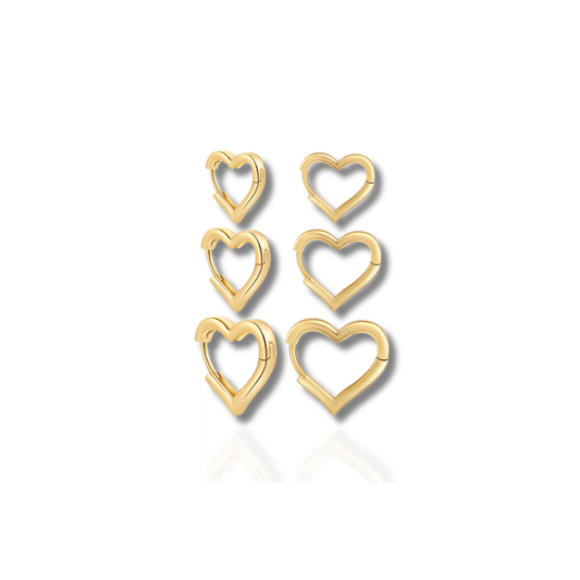 Boucles d'oreilles créoles en forme de cœur élégantes