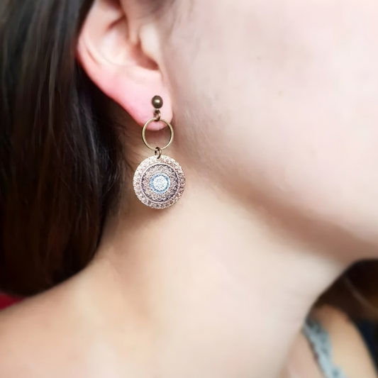Boucles d'oreilles Mandala Boho plaqué or